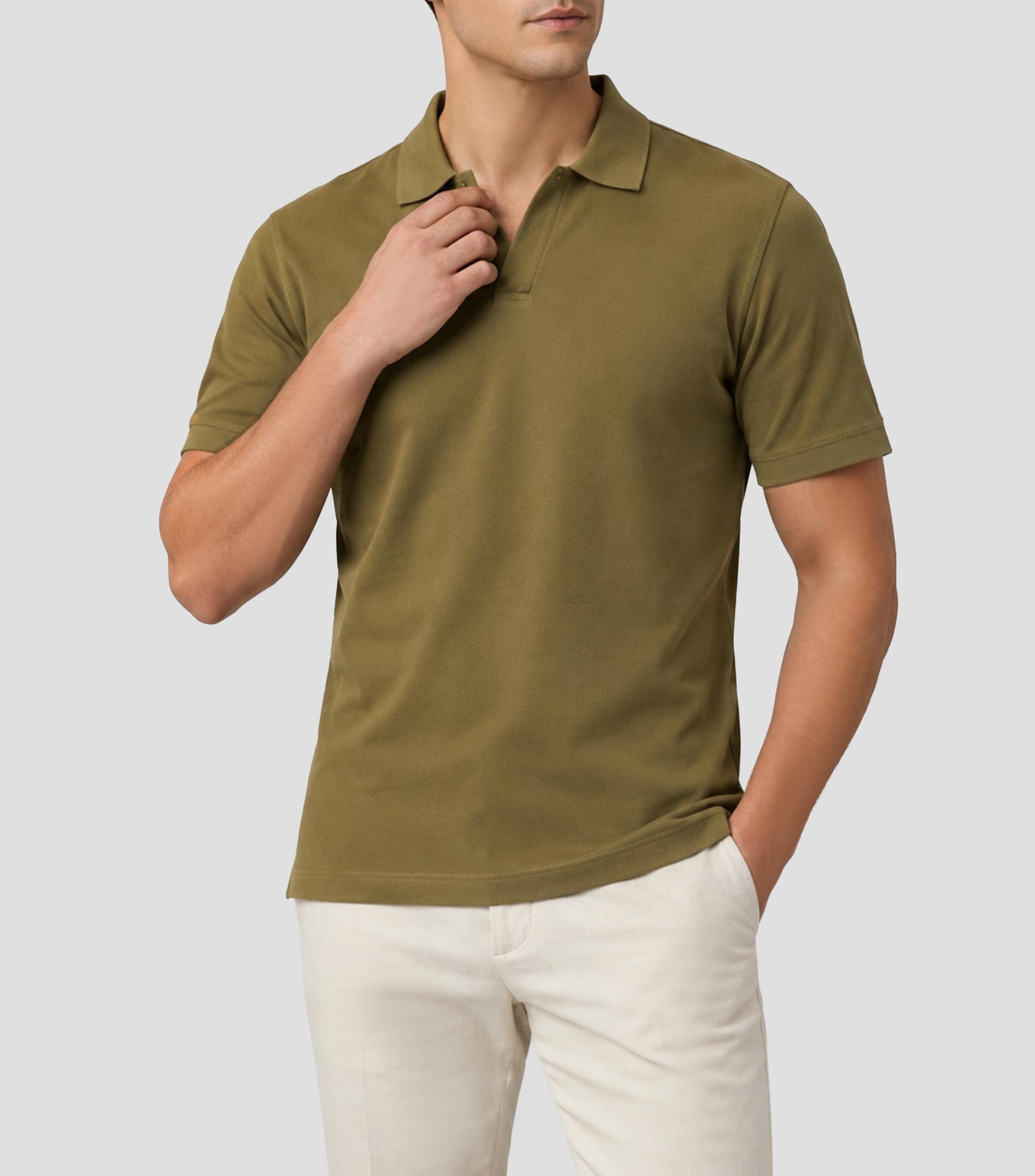 Playera tipo polo manga corta lisa Hombre